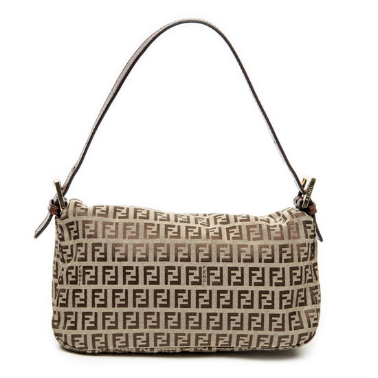 Fendi Fold Over Baguette en Brown Lienzo - Image 5