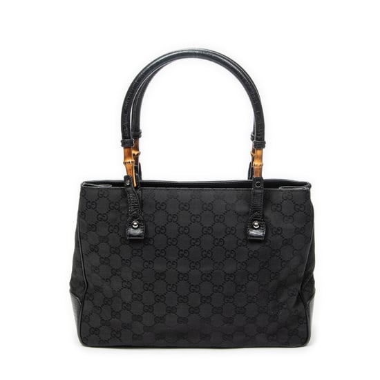 Gucci Square Bamboo Classic Tote en negro Lienzo - Image 1