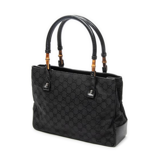 Gucci Square Bamboo Classic Tote en negro Lienzo - Image 2