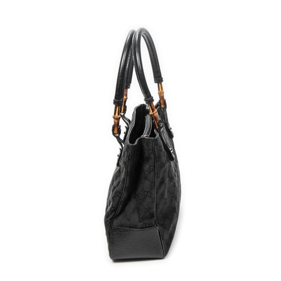Gucci Square Bamboo Classic Tote en negro Lienzo - Image 4