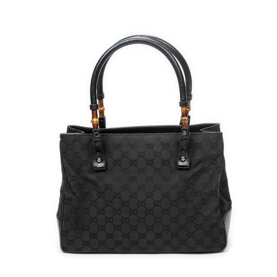 Gucci Square Bamboo Classic Tote en negro Lienzo - Image 5
