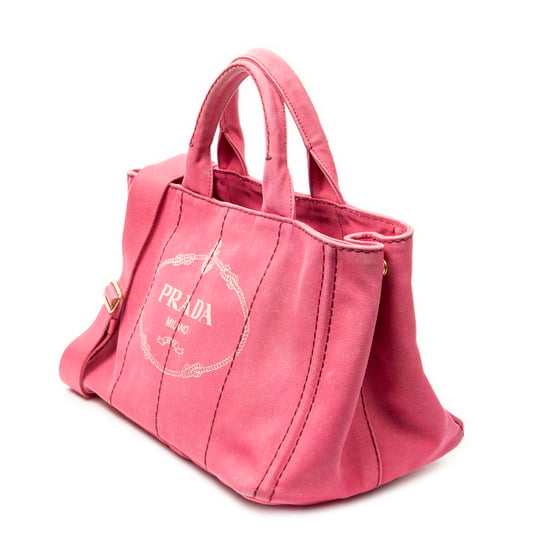 Prada Medium Canapa Tote en rosa Lienzo - Image 2
