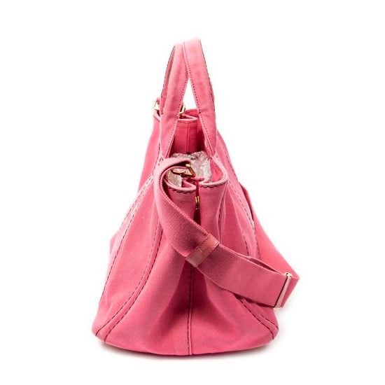 Prada Medium Canapa Tote en rosa Lienzo - Image 3