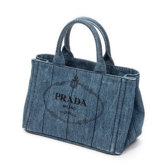 Prada Small Canapa Tote en Blue Lienzo - Image 2