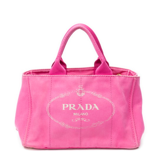 Prada Medium Canapa Tote en rosa Lienzo - Image 1