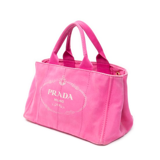 Prada Medium Canapa Tote en rosa Lienzo - Image 2