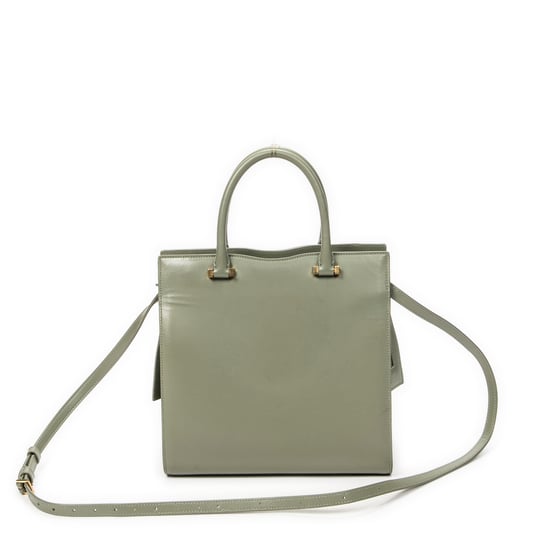 Yves Saint Laurent Small Uptown Tote en verde claro Cuero de ternero - Image 4