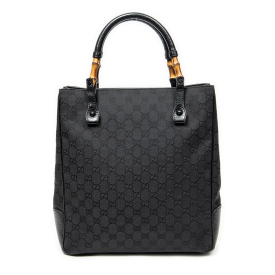 Gucci Bamboo Tote en negro Lienzo - Image 1