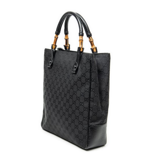Gucci Bamboo Tote en negro Lienzo - Image 2
