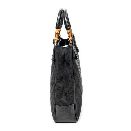Gucci Bamboo Tote en negro Lienzo - Image 4