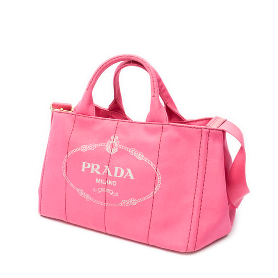 Prada Medium Canapa Tote en rosa Lienzo - Image 2