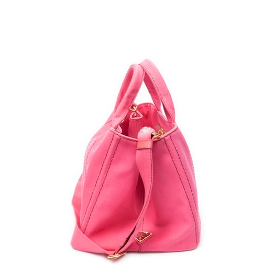 Prada Medium Canapa Tote en rosa Lienzo - Image 4