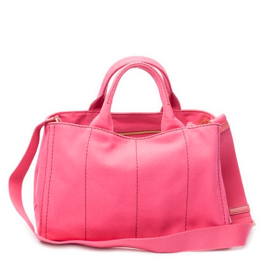 Prada Medium Canapa Tote en rosa Lienzo - Image 5