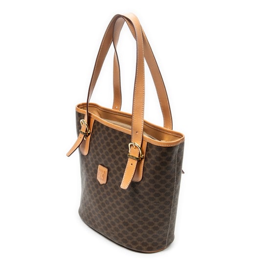 Celine Vintage Bucket Tote en marrón Lienzo recubierto - Image 2