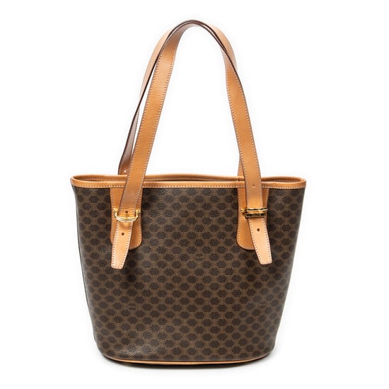 Celine Vintage Bucket Tote en marrón Lienzo recubierto - Image 5