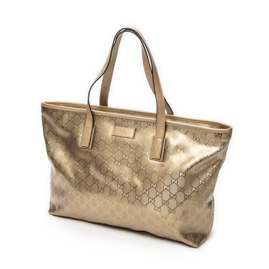 Gucci Large Zip Shopping Tote en oro Lienzo recubierto - Image 2