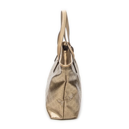 Gucci Large Zip Shopping Tote en oro Lienzo recubierto - Image 3