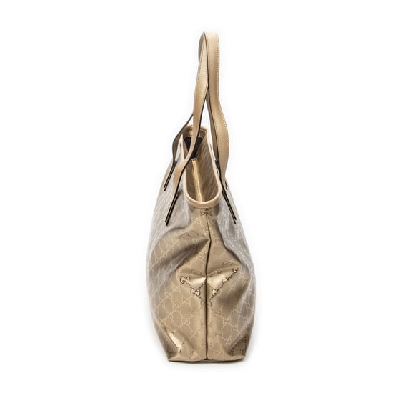 Gucci Large Zip Shopping Tote en oro Lienzo recubierto - Image 4