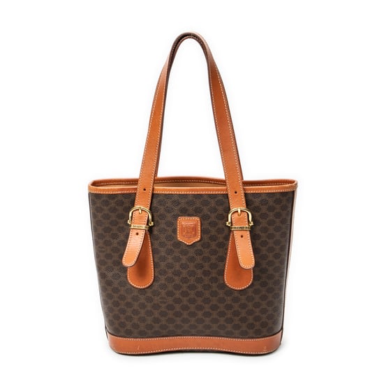Celine Small Open Tote en marrón Lienzo recubierto - Image 1