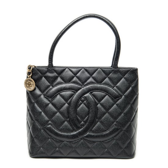 Chanel Timeless Medallion Tote en negro Cuero de ternero - Image 1