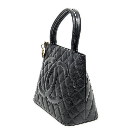 Chanel Timeless Medallion Tote en negro Cuero de ternero - Image 2