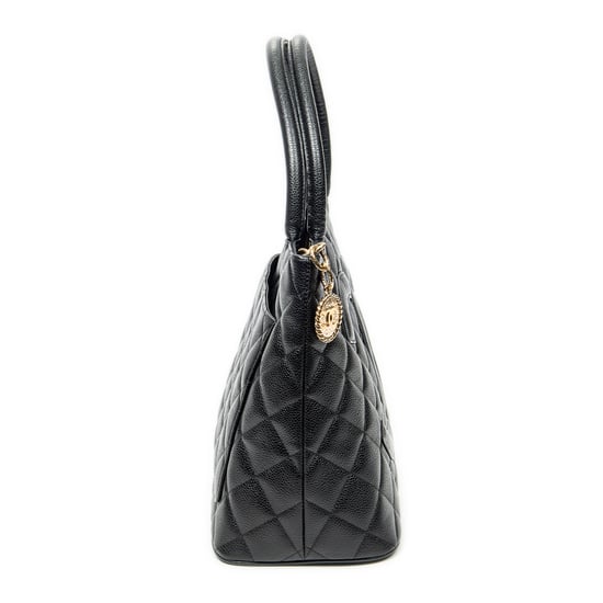 Chanel Timeless Medallion Tote en negro Cuero de ternero - Image 4