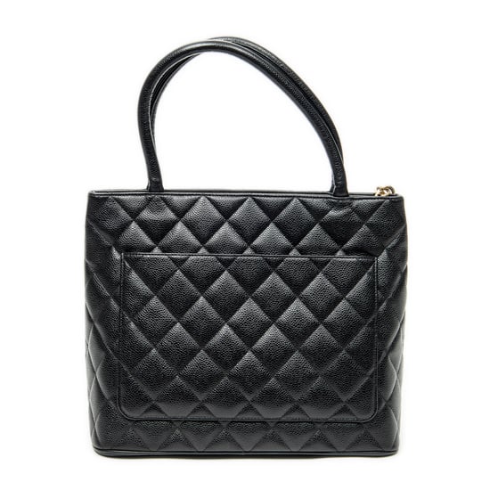 Chanel Timeless Medallion Tote en negro Cuero de ternero - Image 5