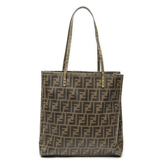 Fendi Vertical Open Tote en Brown Lienzo recubierto - Image 1