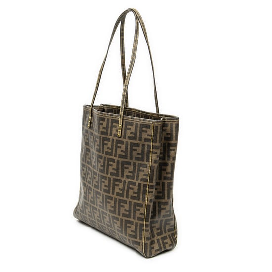 Fendi Vertical Open Tote en Brown Lienzo recubierto - Image 2