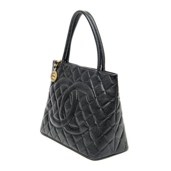Chanel Timeless Medallion Tote en negro Cuero de ternero - Image 2