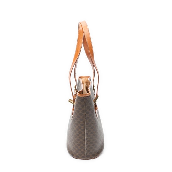 Celine Vintage Bucket Tote en marrón Lienzo recubierto - Image 4