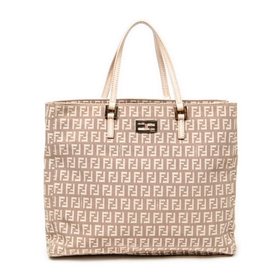 Fendi Small Square Shopping Tote en rosa Lienzo - Image 1