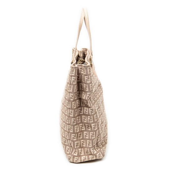 Fendi Small Square Shopping Tote en rosa Lienzo - Image 3