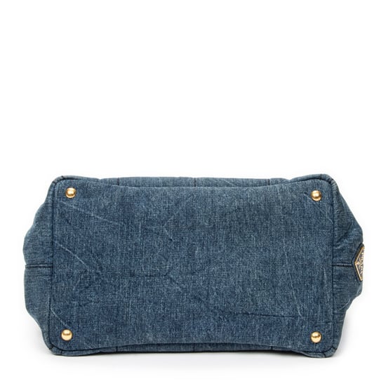 Prada Medium Canapa Tote en Blue Lienzo - Image 6