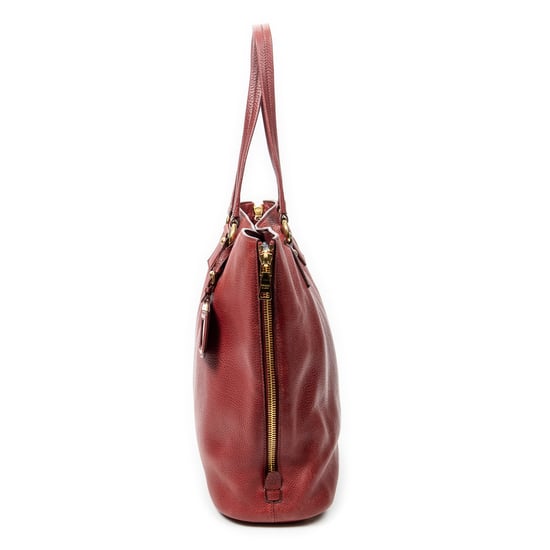 Prada Size Zip Tote  en  Red Cuero de ternero - Image 3