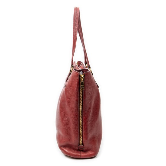 Prada Size Zip Tote  en  Red Cuero de ternero - Image 4