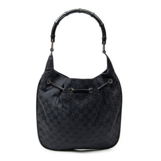 Gucci Bamboo Drawstring Tote  en  negro Lienzo - Image 5