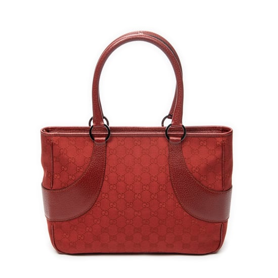 Gucci Jacquard Tote en Red Lienzo - Image 1