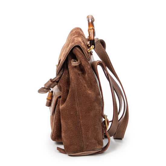 Gucci Mini Bamboo Backpack en marrón Cuero de ternero - Image 3