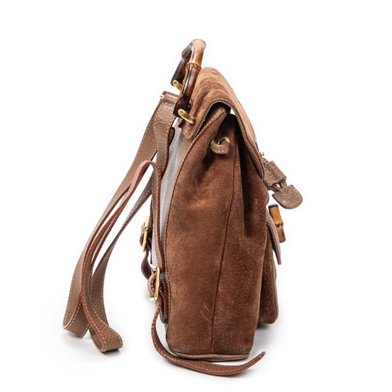 Gucci Mini Bamboo Backpack en marrón Cuero de ternero - Image 4