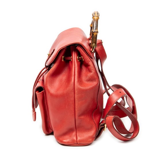 Gucci Mini Bamboo Backpack  en  Red Cuero de ternero - Image 3