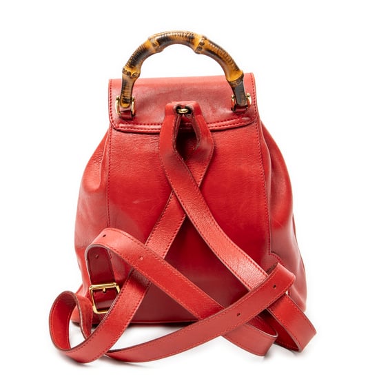 Gucci Mini Bamboo Backpack  en  Red Cuero de ternero - Image 5