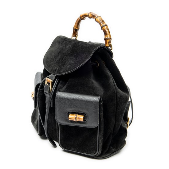 Gucci Large Bamboo Backpack en negro Cuero de ternero - Image 2