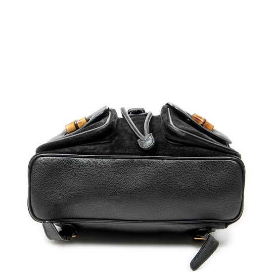 Gucci Large Bamboo Backpack en negro Cuero de ternero - Image 6