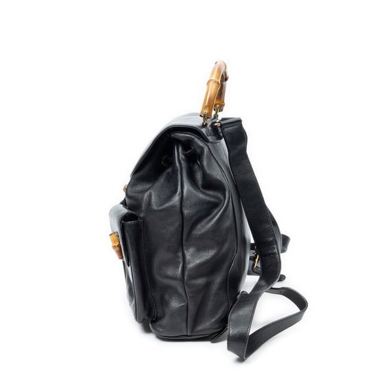 Gucci Large Bamboo Backpack  en  negro Cuero de ternero - Image 3