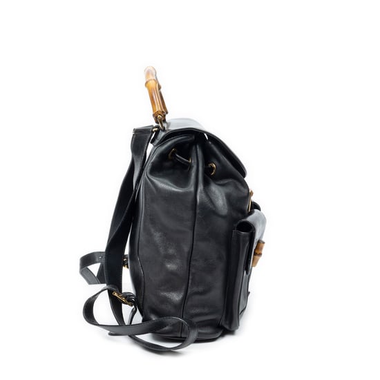 Gucci Large Bamboo Backpack  en  negro Cuero de ternero - Image 4