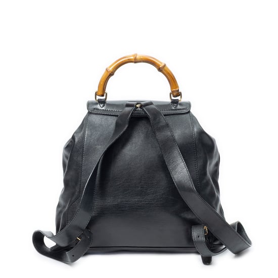 Gucci Large Bamboo Backpack  en  negro Cuero de ternero - Image 5