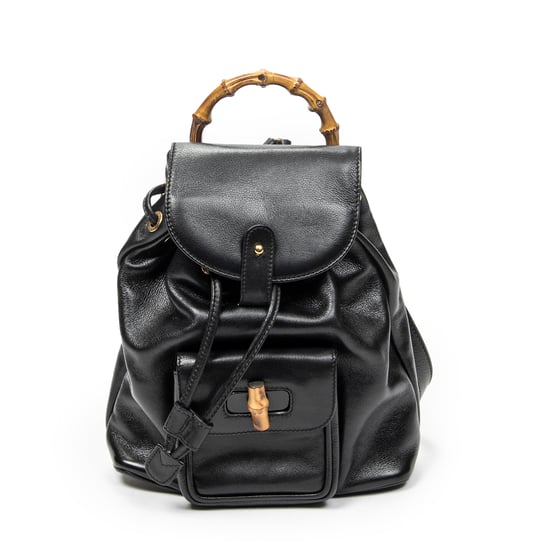 Gucci Mini Bamboo Backpack en negro Cuero de ternero - Image 1