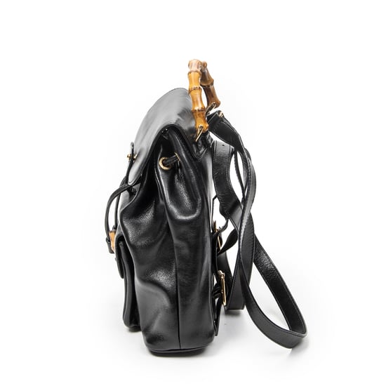 Gucci Mini Bamboo Backpack en negro Cuero de ternero - Image 3