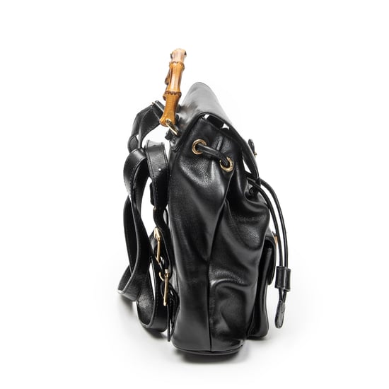 Gucci Mini Bamboo Backpack en negro Cuero de ternero - Image 4